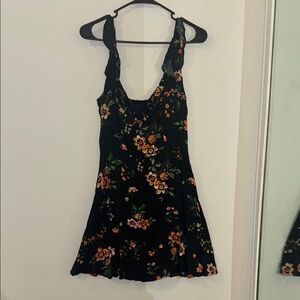 Aeropostale Black and Orange Scoop Neck Mini Dress